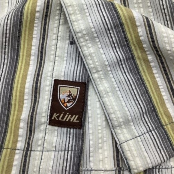 Kuhl Mens Short Sleeve Button Up Shirt Striped Size Large - Picture 5 of 5